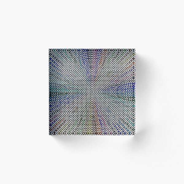 #Woven #Fabric #Parallel #Geometry Pattern Art Decoration Ornate Tapestry Colorfulness Acrylic Block