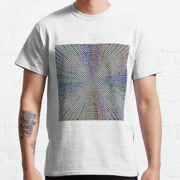 #Woven #Fabric #Parallel #Geometry Pattern Art Decoration Ornate Tapestry Colorfulness Classic T-Shirt
