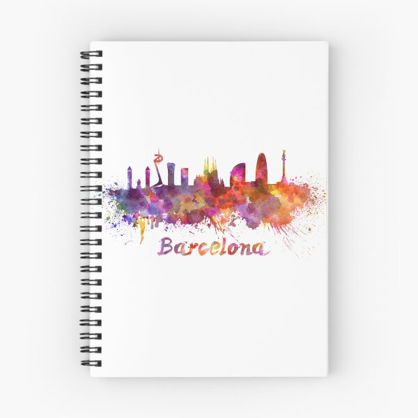 Item preview, Barcelona skyline in watercolor designed and sold by paulrommer.