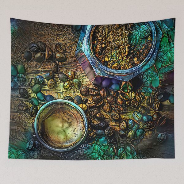 Item preview, Dreams of Coffee in Gold and Jade designed and sold by Alyxandre.