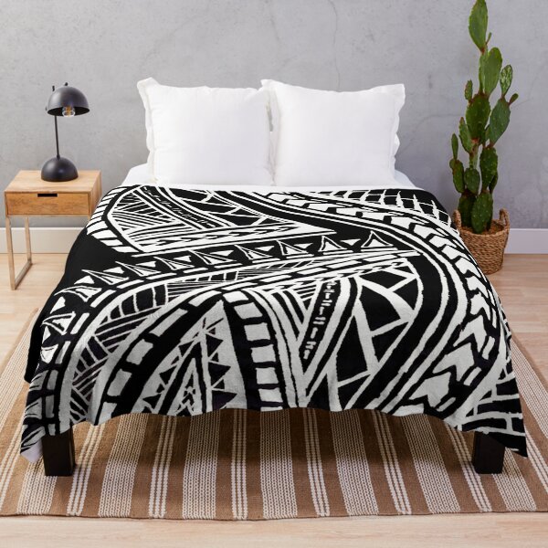 Black And White Polynesian Tattoo Print Quilt Bed Set – GearFrost