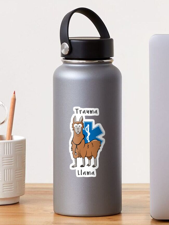 Thumbnail 1 of 3, Sticker, Trauma Llama EMT designed and sold by Granduds.