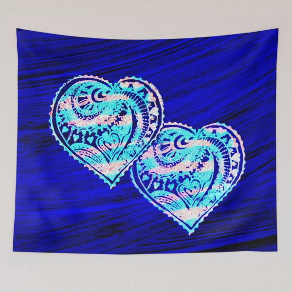 Item preview, Two Hearts on Blue designed and sold by Heatherian.