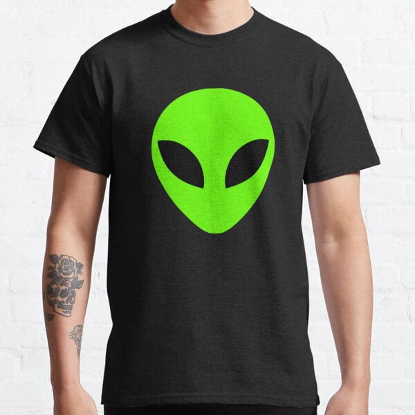 Bright Lime Alien Head Shape Classic T-Shirt