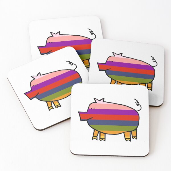 Item preview, Rainbow Pig on a transparent background designed and sold by ellenhenry.