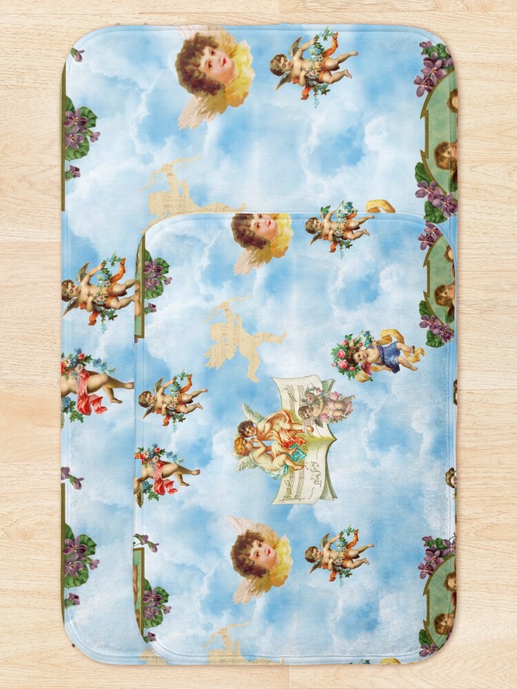 Alternate view of clouds angel cherubs Bath Mat