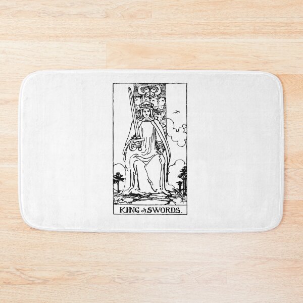Item preview, Tarot Card : King of Swords black & white designed and sold by tarotcarddesign.