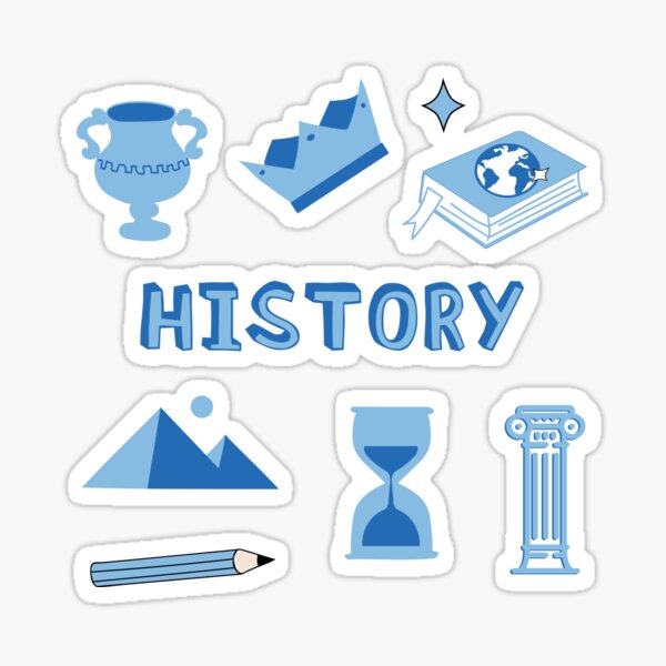 "Light Blue History School Subject Sticker Pack" Sticker for Sale by