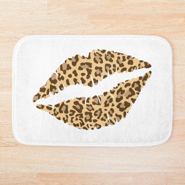 Leopard Print Lips Bath Mat