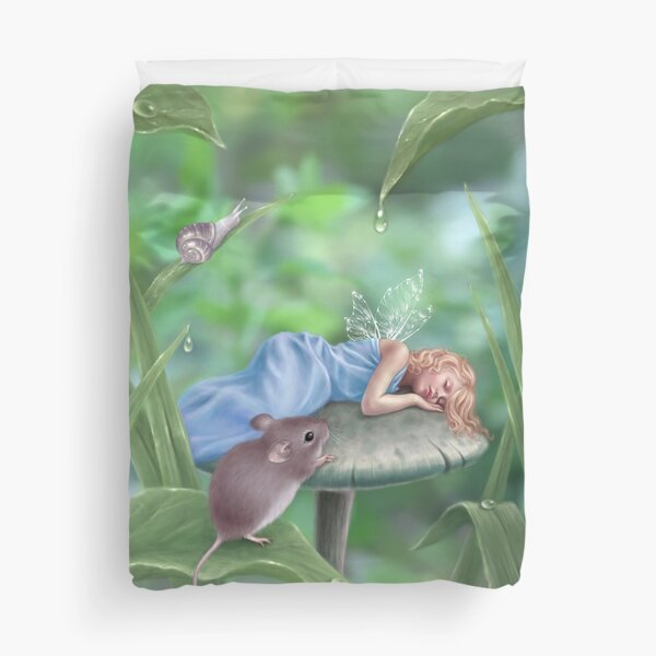 Sweet Dreams Sleeping Fairy & Mouse Duvet Cover