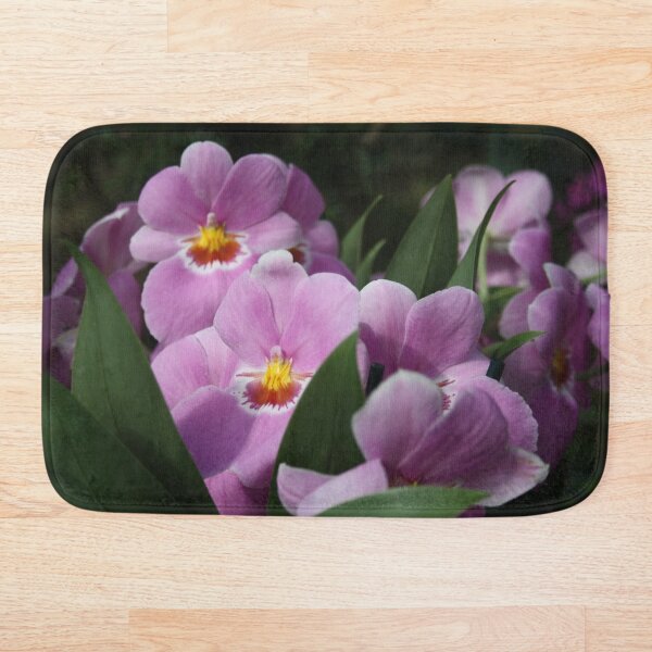 Tropical Flowers Orchids Bath Mat