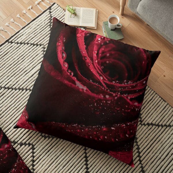 Burgundy Rose Floor Pillow