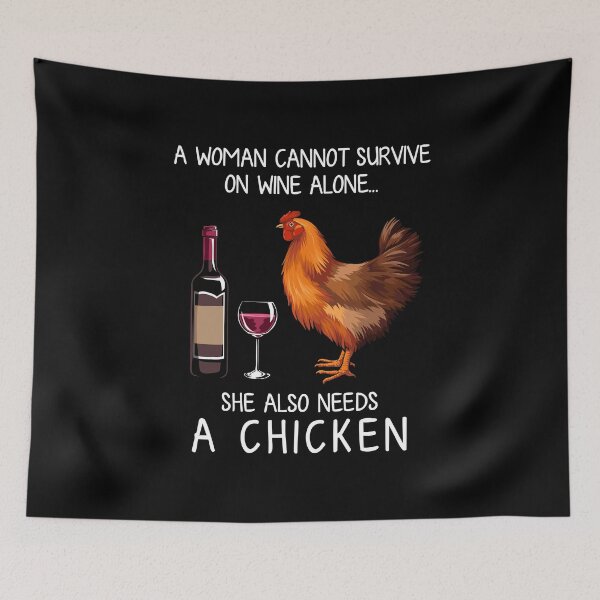 Item preview, Funny Chicken and wine  designed and sold by TeeDoozy.