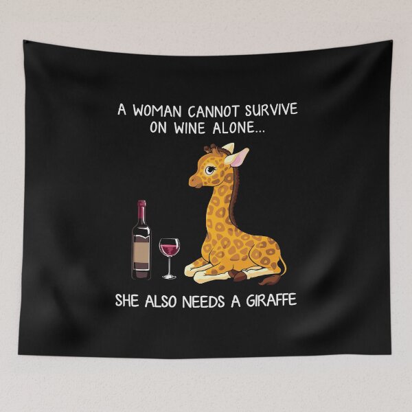 Item preview, Funny Giraffe and wine  designed and sold by TeeDoozy.