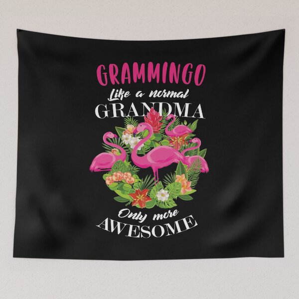 Item preview, Grammingo like grandma only awesome Flamingo Floral Granny T-Shirt designed and sold by saadkh.