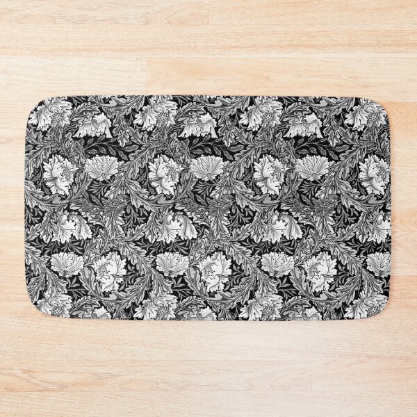 Item preview, William Morris Floral, Black, White & Gray / Grey designed and sold by Marymarice.
