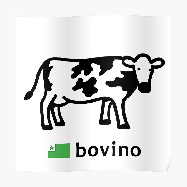Esperanto Bovino (Cow) Poster