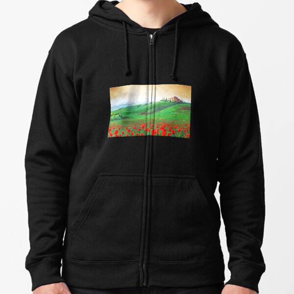 Tuscany Under Golden Skies Zipped Hoodie