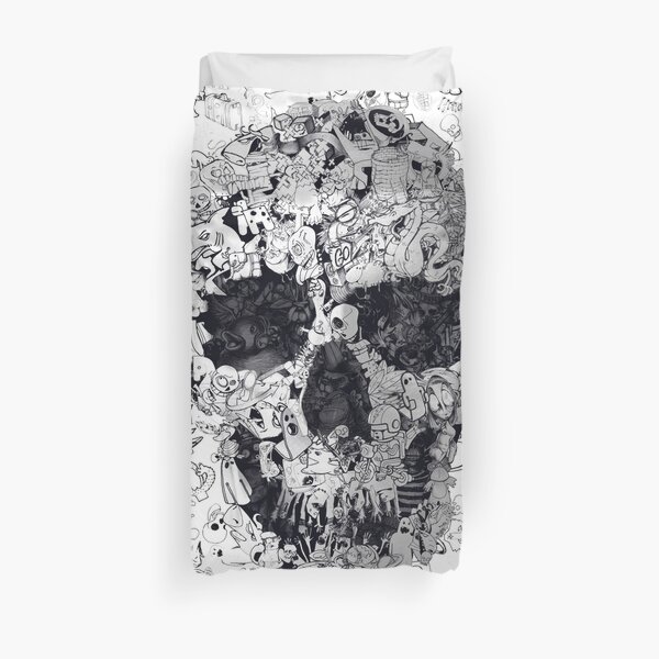 Doodle Skull Duvet Cover