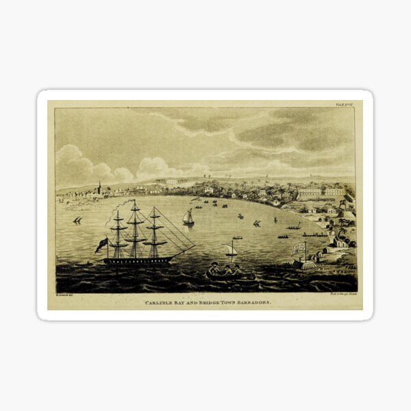 Item preview, Vintage Bridgetown Barbados Pictorial Map (1820) designed and sold by BravuraMedia.