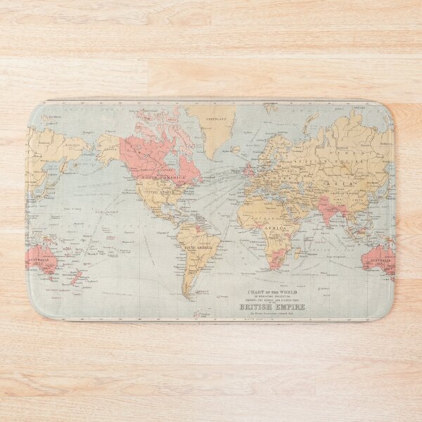 Item preview, Vintage British Empire World map (1890) designed and sold by BravuraMedia.