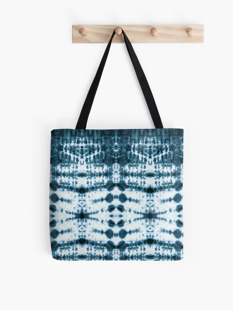 Thumbnail 1 of 2, Tote Bag, Teal Shibori Tribe designed and sold by ninabmay.