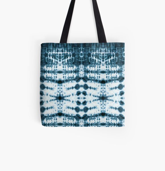 Teal Shibori Tribe All Over Print Tote Bag