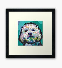 Poodle Maltipoo Dog Bright colorful pop dog art Framed Print