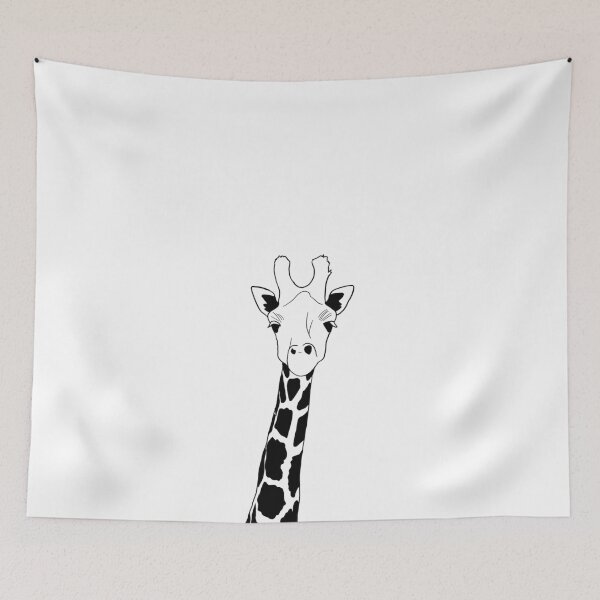 Item preview, Giraffe sketch black illustration art designed and sold by Prints Actually.