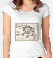Vintage Karte der Kanarischen Inseln (1656) Tailliertes Rundhals-Shirt