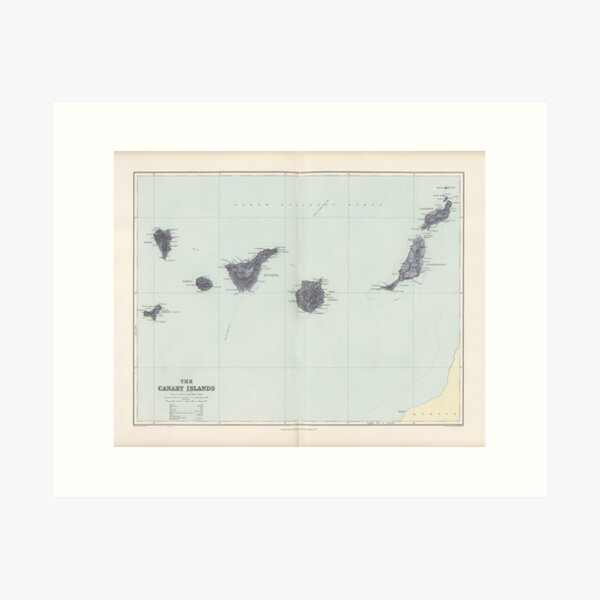 Item preview, Vintage Canary Islands Map (1904) designed and sold by BravuraMedia.