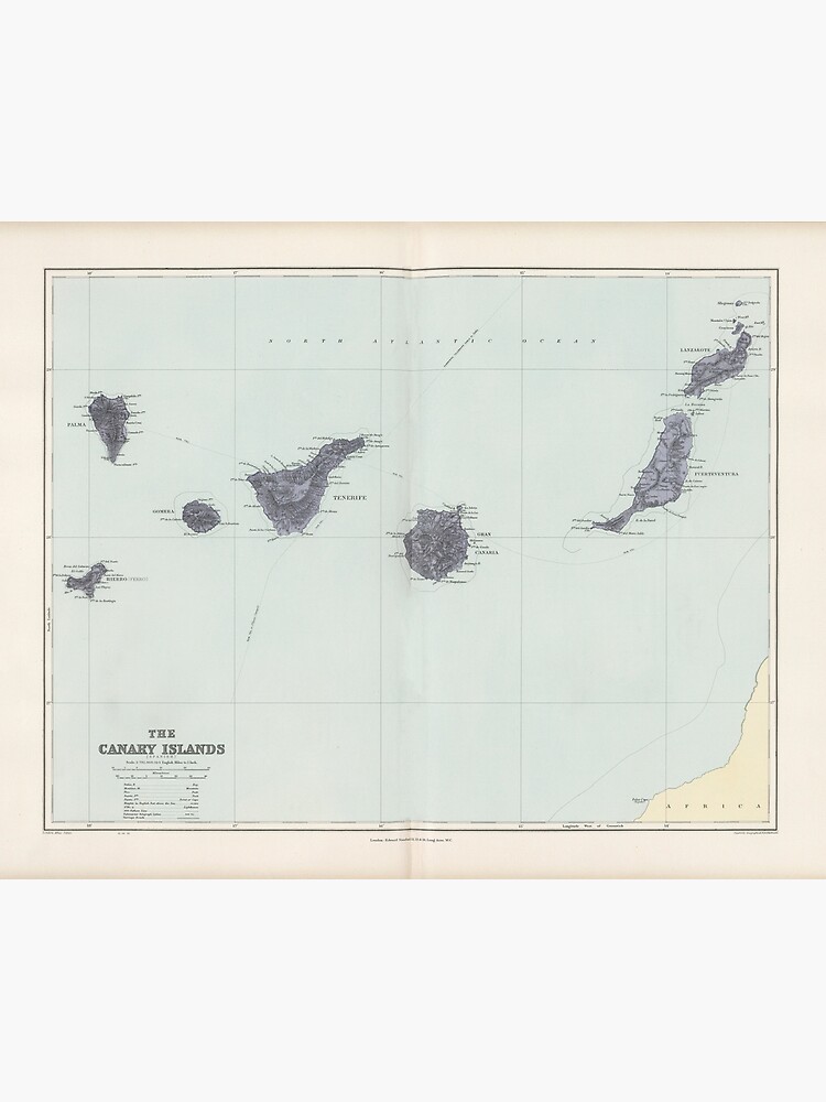 Disover Vintage Canary Islands Map (1904) Premium Matte Vertical Poster