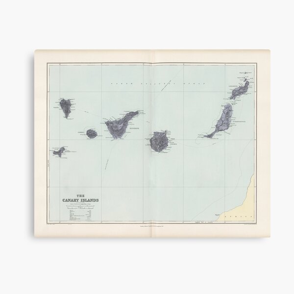 Item preview, Vintage Canary Islands Map (1904) designed and sold by BravuraMedia.