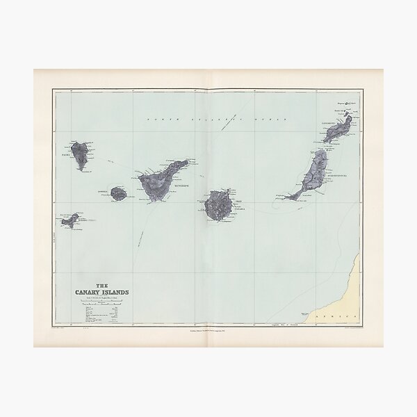 Item preview, Vintage Canary Islands Map (1904) designed and sold by BravuraMedia.