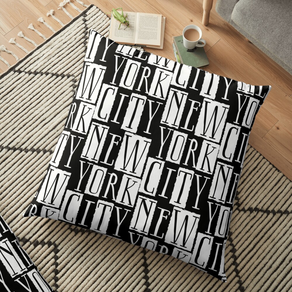 New York City Funky Modern Design Floor Pillow
