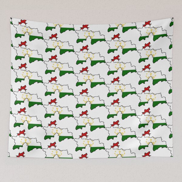Item preview, Tajikistan Map With Tajik Flag designed and sold by Havocgirl.