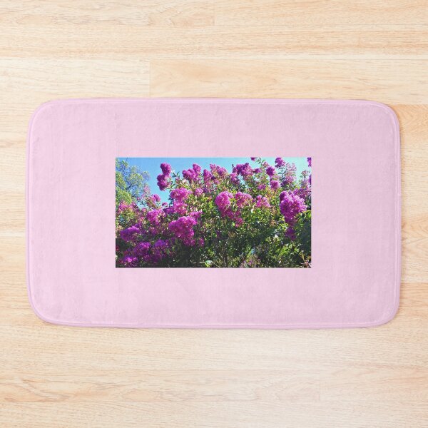 Item preview, Purple crepe myrtle against a blue sky designed and sold by britishcottage.