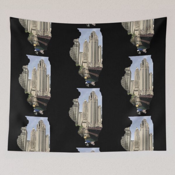 Item preview, Illinois State Outline (Downtown Chicago) designed and sold by gorff.