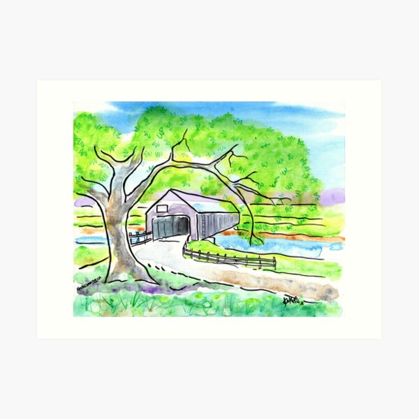 Covered Bridge Avonport Nova Scotia Art Print