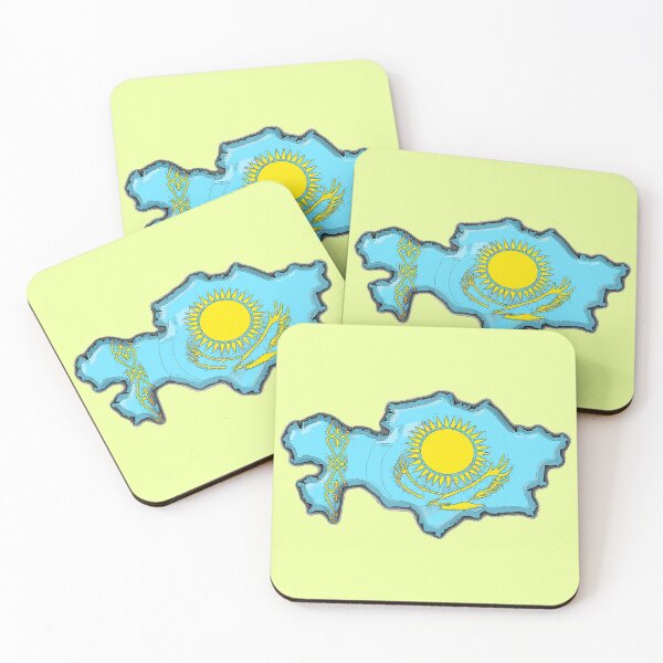Item preview, Kazakhstan Map With Kazakh Flag designed and sold by Havocgirl.