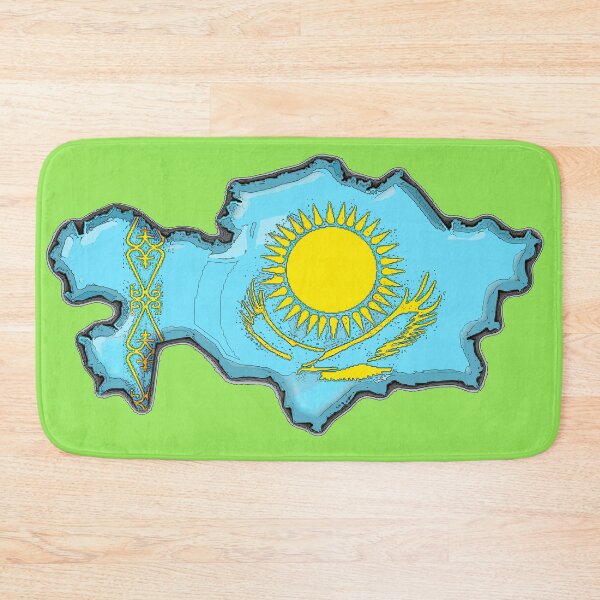 Item preview, Kazakhstan Map With Kazakh Flag designed and sold by Havocgirl.