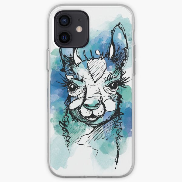 Llama Lama Drama Sketch Aquarell Watercolor Alpacca iPhone Flexible Hülle