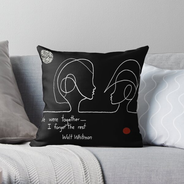 Walt Whitman, We were together, I forget the rest Throw Pillow