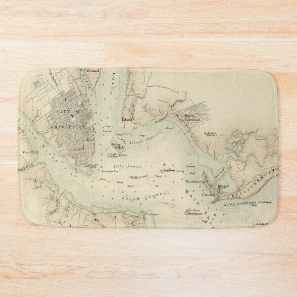 Item preview, Vintage Map of Charleston SC Harbor (1872) designed and sold by BravuraMedia.