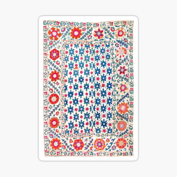 Item preview, Kermina Suzani Uzbekistan Embroidery Print designed and sold by Vicky Brago-Mitchell®.