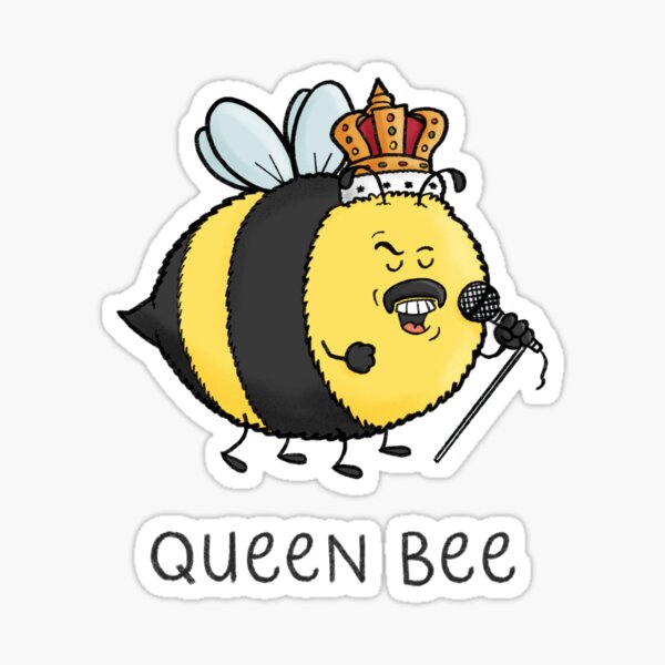 Freddie Mercury Queen Bee Cartoon Pun Birthday Greeting Card