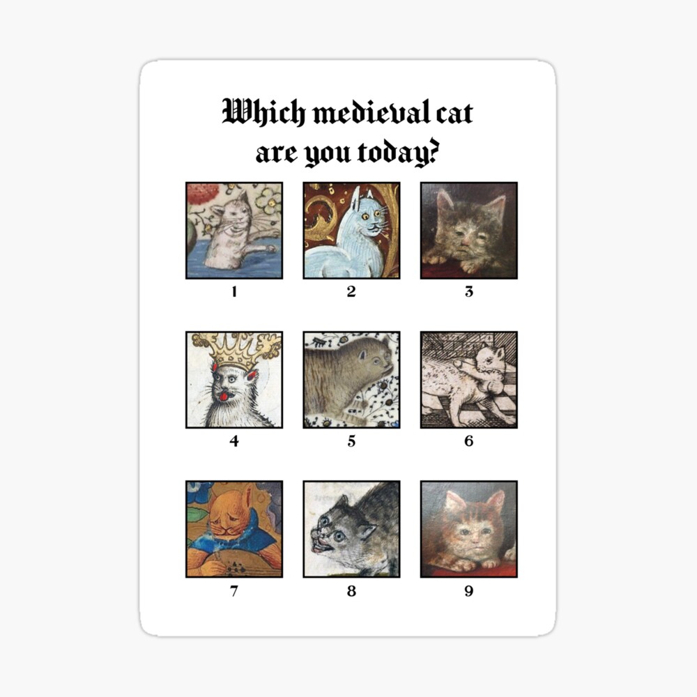 Which Medieval Cat Are You Today Greeting Card By Coffeewithmilk Redbubble