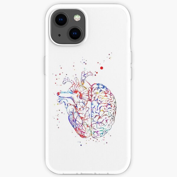 Gehirn und Herz, Gehirnanatomie, Herz, Herzanatomie, medizinische Kunst iPhone Flexible Hülle