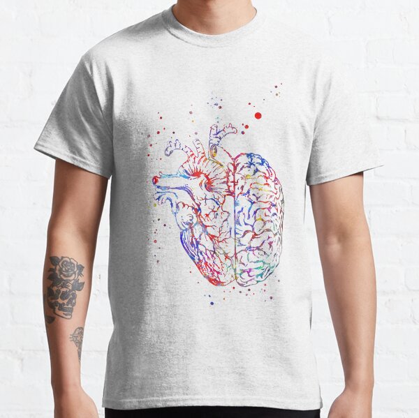 Vista previa del artículo con la obra «Cerebro y corazón, anatomía del cerebro, corazón, anatomía del corazón, arte médico», diseñado y vendido por Rosaliartbook.