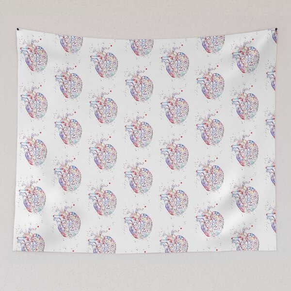 Item preview, Brain and heart, brain anatomy, heart,  heart anatomy, medical art designed and sold by Rosaliartbook.